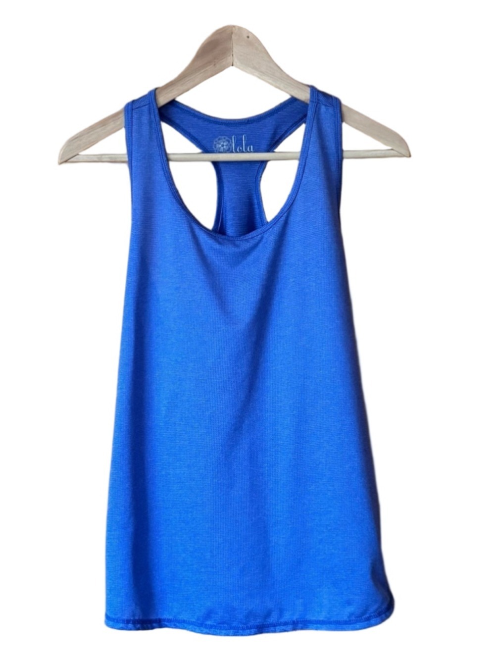 lola Lightweight Periwinkle Blue Textured Racerback Athletic Tank Top size large